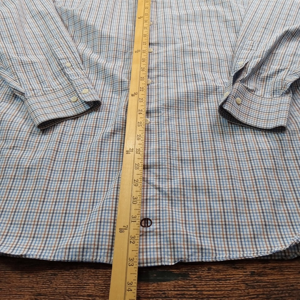 David Donahue Long Sleeve Button Up Shirt Men's 34/35 Blue - Picture 7 of 10